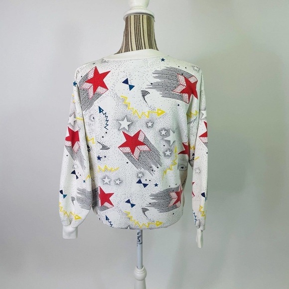 Vintage Converse Chucks Rare All Over Print Star Pullover Sweatshirt Medium - Picture 7 of 12